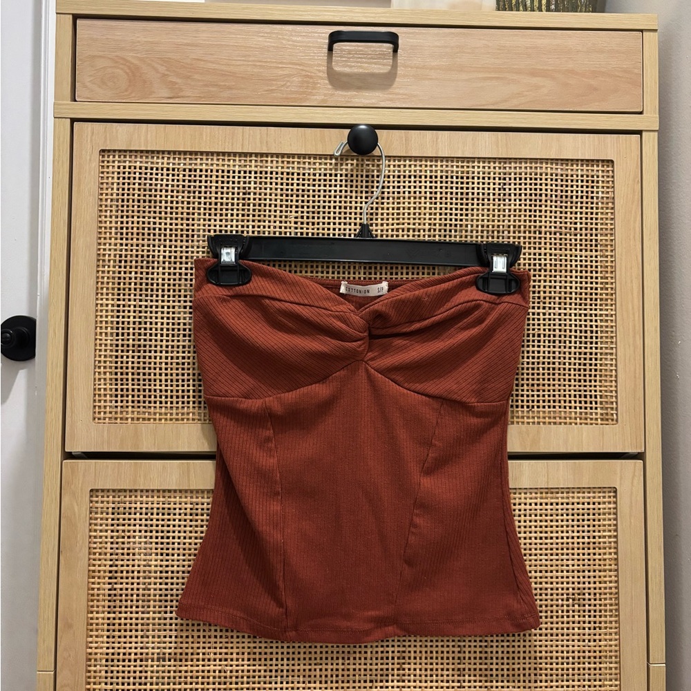 Cotton on front twist ribbed tube top